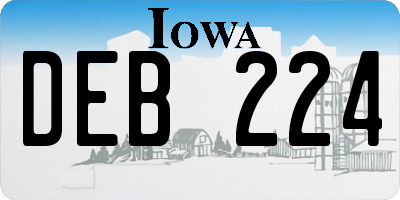IA license plate DEB224