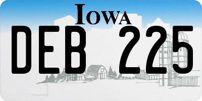 IA license plate DEB225