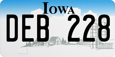 IA license plate DEB228