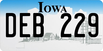 IA license plate DEB229