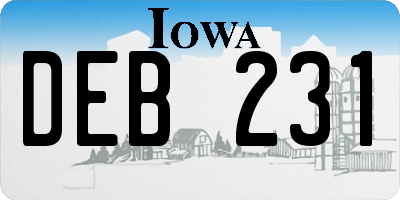 IA license plate DEB231