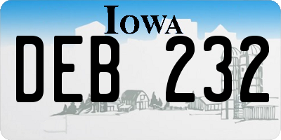 IA license plate DEB232