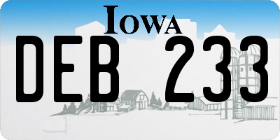 IA license plate DEB233