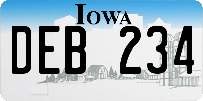 IA license plate DEB234