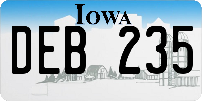 IA license plate DEB235