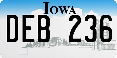 IA license plate DEB236
