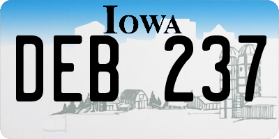 IA license plate DEB237