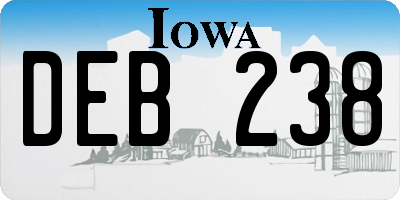 IA license plate DEB238