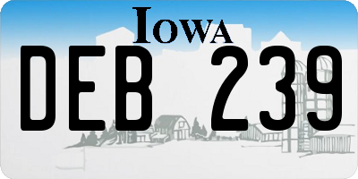 IA license plate DEB239