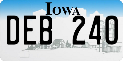 IA license plate DEB240