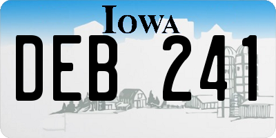 IA license plate DEB241