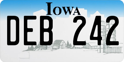 IA license plate DEB242