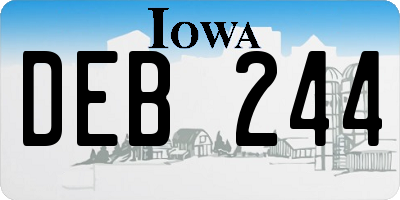 IA license plate DEB244