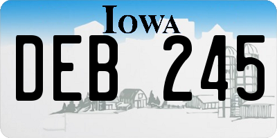 IA license plate DEB245