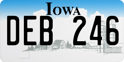 IA license plate DEB246