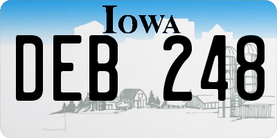 IA license plate DEB248
