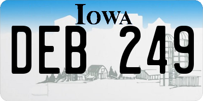 IA license plate DEB249