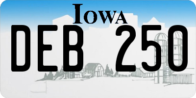 IA license plate DEB250