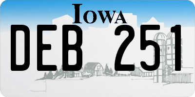 IA license plate DEB251