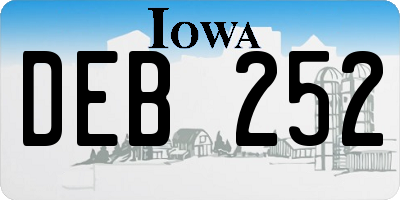 IA license plate DEB252