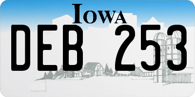 IA license plate DEB253