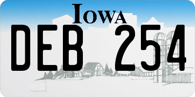 IA license plate DEB254