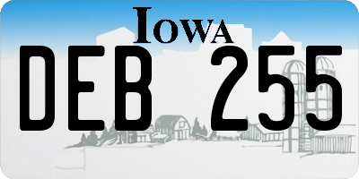IA license plate DEB255