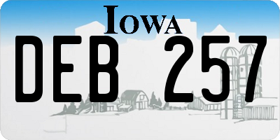 IA license plate DEB257