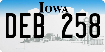 IA license plate DEB258