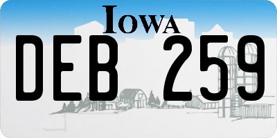 IA license plate DEB259