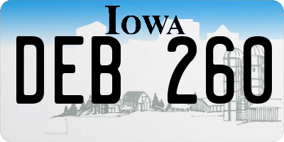 IA license plate DEB260
