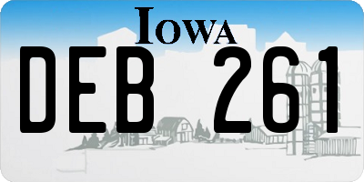IA license plate DEB261