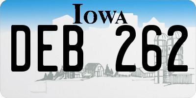 IA license plate DEB262