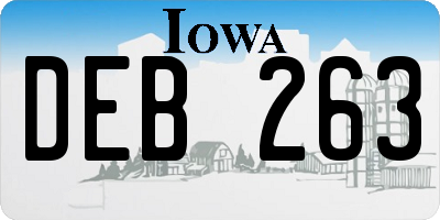 IA license plate DEB263