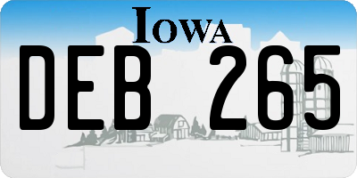 IA license plate DEB265
