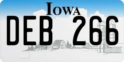 IA license plate DEB266