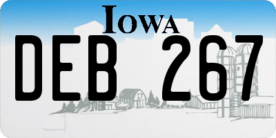 IA license plate DEB267
