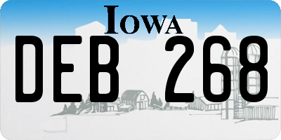 IA license plate DEB268