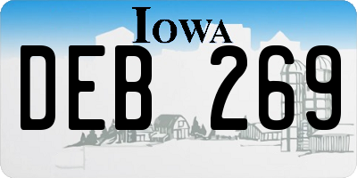 IA license plate DEB269
