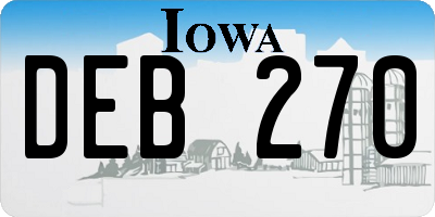 IA license plate DEB270