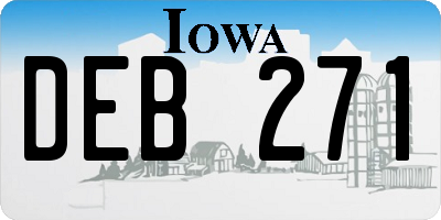 IA license plate DEB271