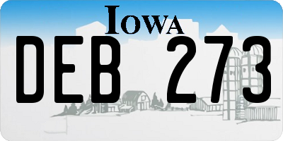 IA license plate DEB273