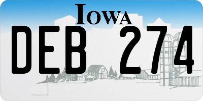 IA license plate DEB274