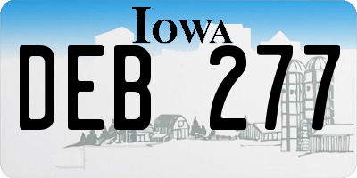 IA license plate DEB277