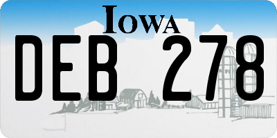 IA license plate DEB278