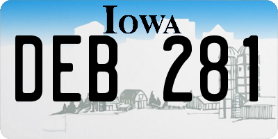 IA license plate DEB281
