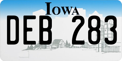 IA license plate DEB283