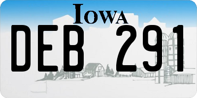 IA license plate DEB291