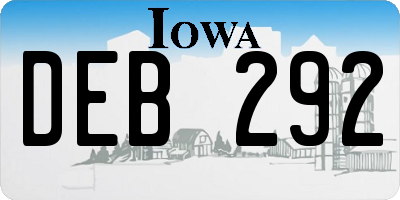 IA license plate DEB292