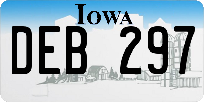 IA license plate DEB297